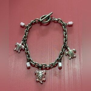 Silver Turtle Charm Bracelet
